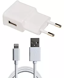 Сетевое зарядное устройство Grand-X 1a home charger + Lightning cable white (CH765LTW) - фото Сетевое зарядное устройство Grand-X 1a home charger + Lightning cable white (CH765LTW)