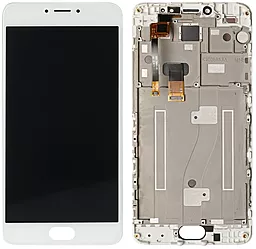 Дисплей Meizu M3 Note (M681H) з тачскріном і рамкою, White
