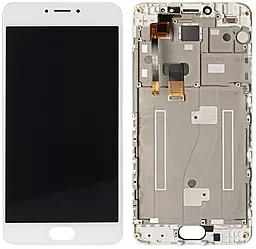 Дисплей Meizu M3 Note (M681H) с тачскрином и рамкой, White - фото Дисплей Meizu M3 Note (M681H) с тачскрином и рамкой, White