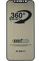 Захисне скло ESD Privacy Anti-static 360° для Apple iPhone 11, iPhone XR Black (без упаковки)