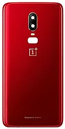 Задняя крышка корпуса OnePlus 6 (A6000 / A6003) со стеклом камеры Amber Red - фото Задняя крышка корпуса OnePlus 6 (A6000 / A6003) со стеклом камеры Amber Red