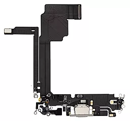 Нижній шлейф Apple iPhone 15 Pro Max з роз'ємом зарядки, з мікрофоном Original White Titanium