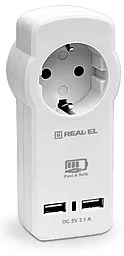 Сетевое зарядное устройство REAL-EL CS-30 15w 2xUSB-A ports charger (EU) white (EL123160007)