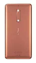 Задняя крышка корпуса Nokia 5 Dual Sim TA-1053 со стеклом камеры Original Gold - фото Задняя крышка корпуса Nokia 5 Dual Sim TA-1053 со стеклом камеры Original Gold