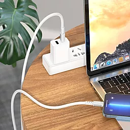 Кабель USB PD Hoco X85 Strength 20W USB Type-C - Lightning Cable White - миниатюра 3
