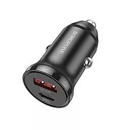 Автомобильное зарядное устройство Borofone BZ18A 20w PD USB-C/USB-A ports car charger black - фото Автомобильное зарядное устройство Borofone BZ18A 20w PD USB-C/USB-A ports car charger black