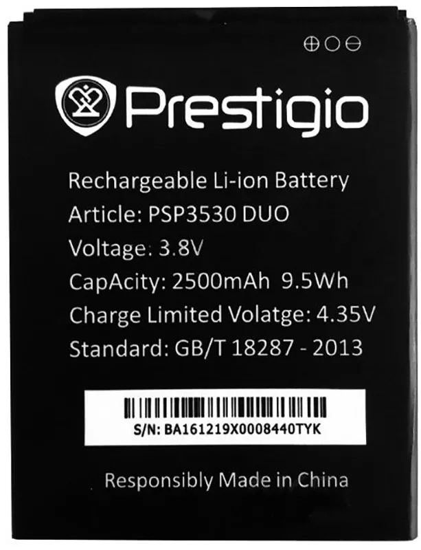 Аккумулятор Prestigio MultiPhone 3530 Duo / PSP3530 DUO (2500 mAh) 12 мес. гарантии - фото 1