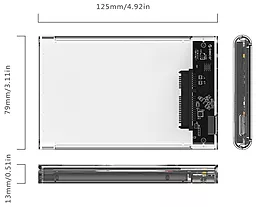 Карман для HDD PrologiX PMR-U27F (PMR-U27F-CLEAR) Clear - миниатюра 6