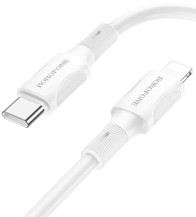 Кабель Borofone BX80 USB Type-C - Lightning 20w 3a 1м PD сable White - фото 3