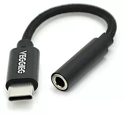 Аудіо-перехідник VEGGIEG TC-203 M-F USB Type-C -> 3.5mm Black