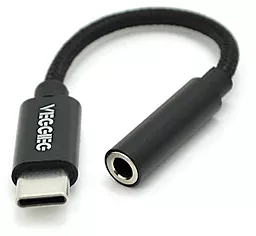 Аудио-переходник Veggieg TC-203 M-F USB Type-C -> 3.5mm Black - фото Аудио-переходник Veggieg TC-203 M-F USB Type-C -> 3.5mm Black