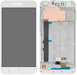 Дисплей Xiaomi Redmi Note 5A Prime, Redmi Y1 с тачскрином и рамкой, оригинал, White
