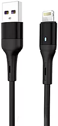 USB Кабель SkyDolphin S06L LED Smart Power Lightning Cable Black (USB-000554)