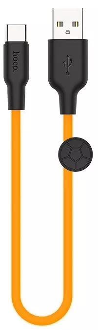 Кабель Hoco X21 Plus Silicone USB-A - Type-C 15w 3a 0.25м cable Orange - фото 1