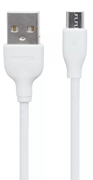 Кабель Remax Fast USB-A - micro USB 12w 2.4a 1м cable White (PD-B15m) - фото 1