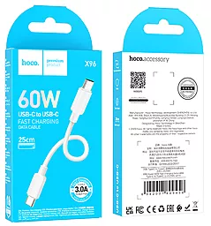 Кабель Hoco X96 Hyper USB Type-C - Type-C 60w 3a 0.25м PD cable White - мініатюра 6