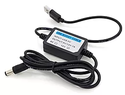 Кабель USB EasyLife Q400 USB-A - DC 5.5x2.5 1А с преобразователем 5V → 12V black