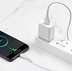 Кабель Hoco X37 Cool Power USB-A - Type-C 15w 3a 1м cable White - миниатюра 6 Кабель Hoco X37 Cool Power USB-A - Type-C 15w 3a 1м cable White - миниатюра 6