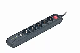 Сетевой фильтр (удлинитель) Energenie черный, 1.5 м кабель, 5 розеток, USB зарядка 2А (SPG5-U2-5) - миниатюра 2