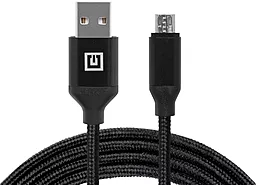 Кабель REAL-EL Fabric Premium USB-A - micro USB 12w 2.4a 2m Black (EL123500048) - фото Кабель REAL-EL Fabric Premium USB-A - micro USB 12w 2.4a 2m Black (EL123500048)