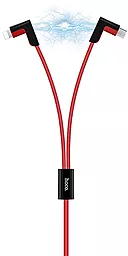 Універсальний кабель Hoco X12 L-shape Magnetic Absorption 2-in-1 USB-A to Lightning/micro USB 12w 2.4a 1.2м cable Red - мініатюра 2 Універсальний кабель Hoco X12 L-shape Magnetic Absorption 2-in-1 USB-A to Lightning/micro USB 12w 2.4a 1.2м cable Red - мініатюра 2