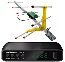 Комплект цифрового ТВ World Vision T62D2 + Антенна Eurosky ES-003 - фото Комплект цифрового ТВ World Vision T62D2 + Антенна Eurosky ES-003