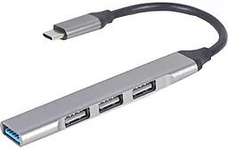 USB Type-C хаб Gembird 4-in-1 silver (UHB-CM-U3P1U2P3-02)