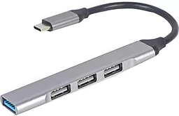 USB Type-C хаб Gembird 4-in-1 silver (UHB-CM-U3P1U2P3-02) - фото USB Type-C хаб Gembird 4-in-1 silver (UHB-CM-U3P1U2P3-02)