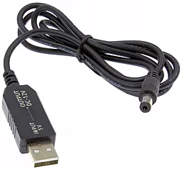 Кабель USB Berger USB-A - 5.5x2.1mm с преобразователем 5V  12V black