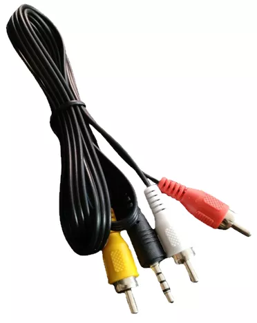 Видеокабель mini-Jack 3.5мм - 3RCA М-М 1.8м Black (17320) Atcom - фото 3