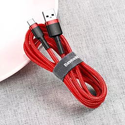 Кабель USB Baseus Cafule 2M USB Type-C Cable Red (CATKLF-C09) - миниатюра 6