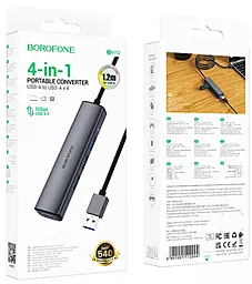 USB-A хаб Borofone 4-in-1 gray - мініатюра 9 USB-A хаб Borofone 4-in-1 gray - мініатюра 9