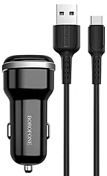 Автомобільний зарядний пристрій Borofone BZ13 2USB + USB Type-C Cable Black