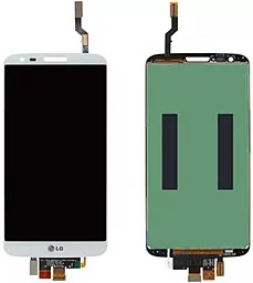Дисплей LG G2 (D800, D801, D802, D802TR, D803, F320K, F320L, F320S, LS980) (34 pin) з тачскріном, оригінал, White