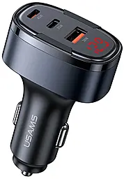 Автомобильное зарядное устройство Usams C42 100w PD 2xUSB-C/USB-A ports charger black (US-CC257) - фото Автомобильное зарядное устройство Usams C42 100w PD 2xUSB-C/USB-A ports charger black (US-CC257)