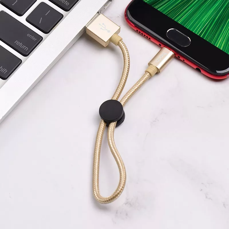 Кабель Hoco X35 Premium USB-A - micro USB 12w 2.4a 0.25м cable Gold - фото 3