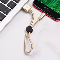 Кабель Hoco X35 Premium USB-A - micro USB 12w 2.4a 0.25м cable Gold - мініатюра 3 Кабель Hoco X35 Premium USB-A - micro USB 12w 2.4a 0.25м cable Gold - мініатюра 3