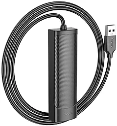 USB хаб Hoco HB41 Easy safety 4-in-1 black - фото USB хаб Hoco HB41 Easy safety 4-in-1 black