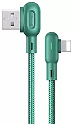Кабель Usams U57 Dual Right-Angle USB-A - Lightning 12w 2.4a 1.2м cable Green (US-SJ455) - фото Кабель Usams U57 Dual Right-Angle USB-A - Lightning 12w 2.4a 1.2м cable Green (US-SJ455)