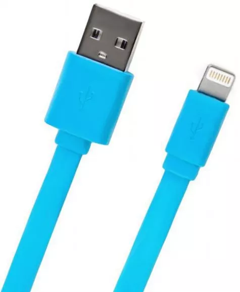 Кабель Logan USB-A - Lightning 10w 1м cable Blue (EL118-010BU) - фото 1