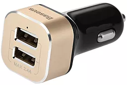 Автомобильное зарядное устройство Baseus Smart Voyage Series Dual USB Black/Gold (CCALL-HG21V) - миниатюра 3