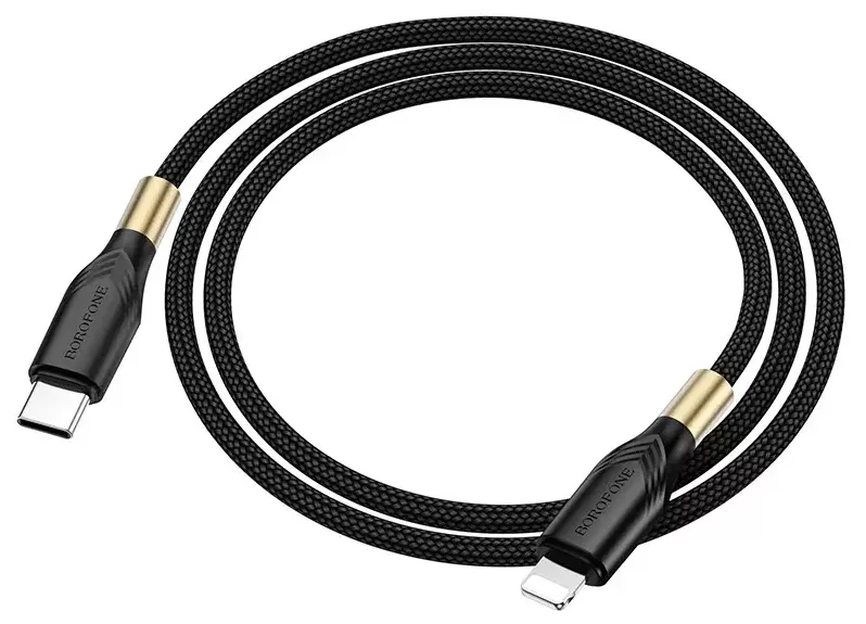 Кабель Borofone BX92 Advantage USB Type-C - Lightning 20w 3a 1м PD сable Black - фото 3