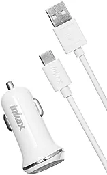 Автомобільний зарядний пристрій Inkax 2 USB 2.1A +Type-C cable White (CD-12)