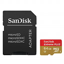 Карта пам'яті SanDisk microSDXC 64GB Extreme Class 10 UHS-I U3 V30 + SD-адаптер (SDSQXVF-064G-GN6AA)