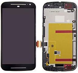Дисплей Motorola Moto G 4G (XT1072) з тачскріном і рамкою, оригінал, Black