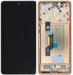 Дисплей Motorola Edge 50 (XT2407) з тачскріном і рамкою, оригінал, Peach Fuzz
