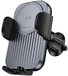 Автодержатель Borofone BH221 Wireless 15W Black / Metal gray - фото Автодержатель Borofone BH221 Wireless 15W Black / Metal gray
