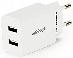 Мережевий зарядний пристрій Energenie 2.1a 2xUSB-A ports charger white (EG-U2C2A-03-W)