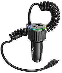 Автомобільний зарядний пристрій Hoco NZ17A Avant-garde 50w PD USB-C/USB-A ports car charger + USB-C cable black - фото Автомобільний зарядний пристрій Hoco NZ17A Avant-garde 50w PD USB-C/USB-A ports car charger + USB-C cable black