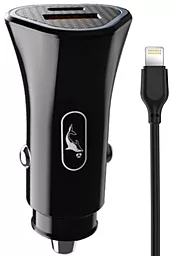 Автомобильное зарядное устройство SkyDolphin SZ16L 18w PD/QC3.0 USB-C/USB-A ports car charger + Lightning cable black (AZP-000088) - фото Автомобильное зарядное устройство SkyDolphin SZ16L 18w PD/QC3.0 USB-C/USB-A ports car charger + Lightning cable black (AZP-000088)
